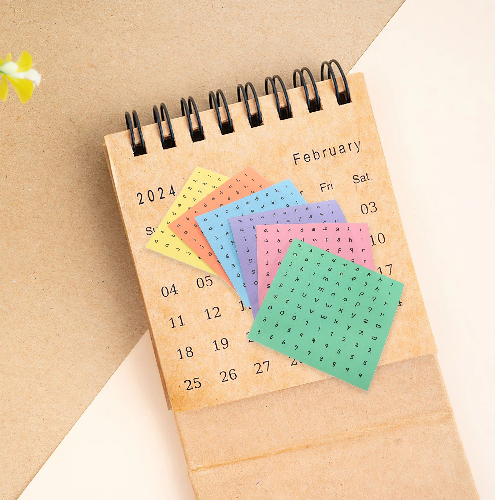 

12 Sheets Handbook Stickers Card Making Decorate Adhesive Letter Decorative Scrapbooking Office Alphabet