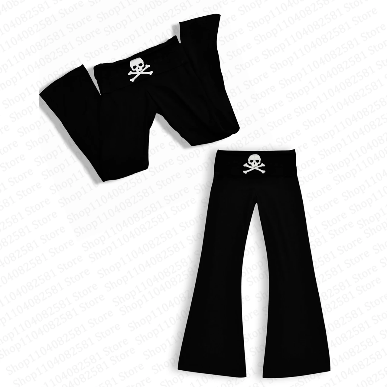 Gothic fashion skull print Y2K pants punk rock style comfortable wide leg pants Gothic retro casual women's style Emo girls punk