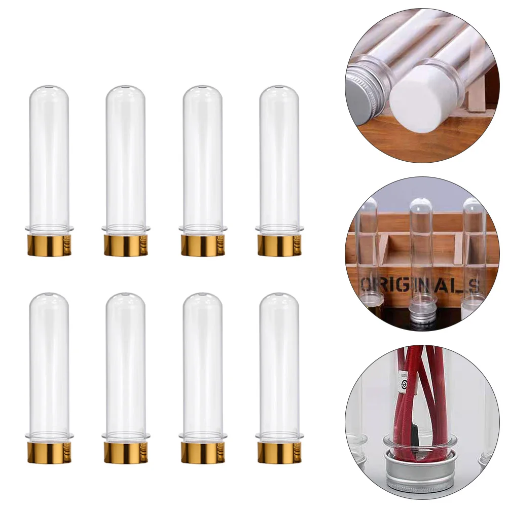 12 Pcs Tube Bottles Eco Friendly Candy Storage Reusable Plastic Tubes Handmade Samples Liquid Party Golden