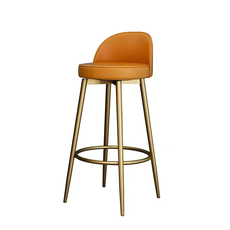 For Design Kitchen Chair Luxury Design Orange High Bar Stools Nordic Luxury Home Modern Chaises Salle Manger Interior Decoration - view 2