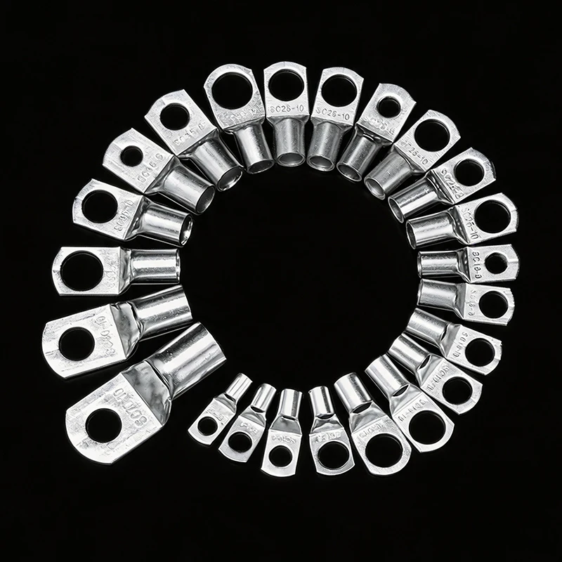 SC Type Wire Nose Terminal SC6 SC10 SC16 SC25 SC35 Copper Battery Block Lugs Hole ID6/8/10/12mm Crimp Cable Lug Wire Connector