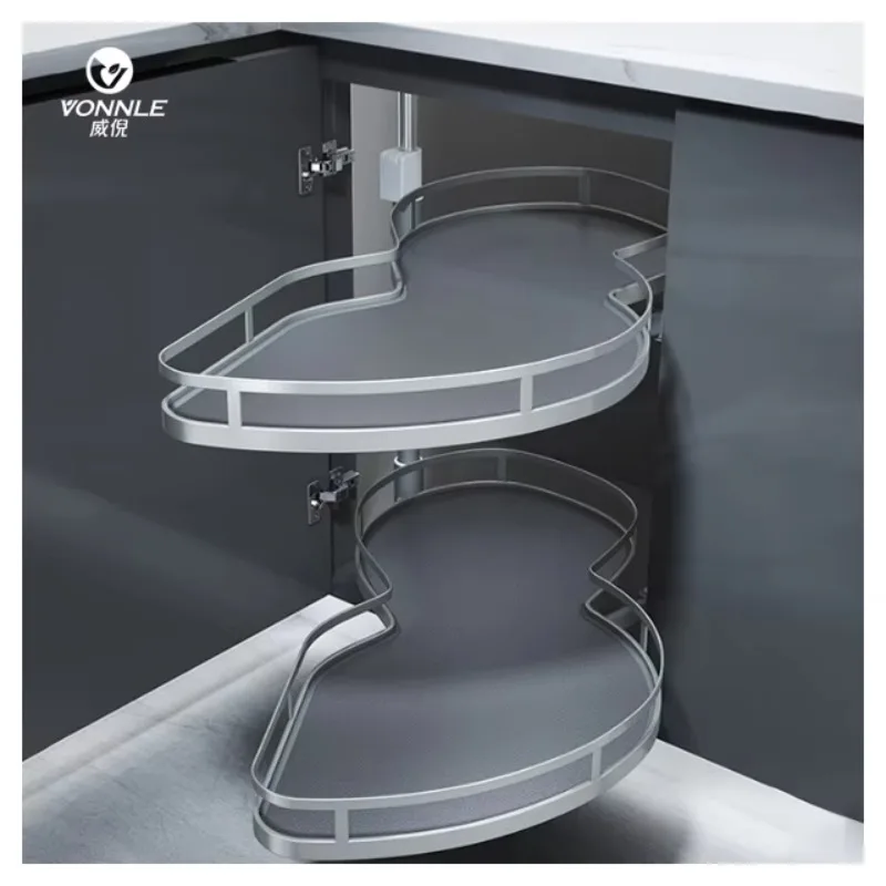 Kitchen Storage Accessories Magic Corner Basket Chrome Magic Corner Kitchen Revolving Basket Swing Trays