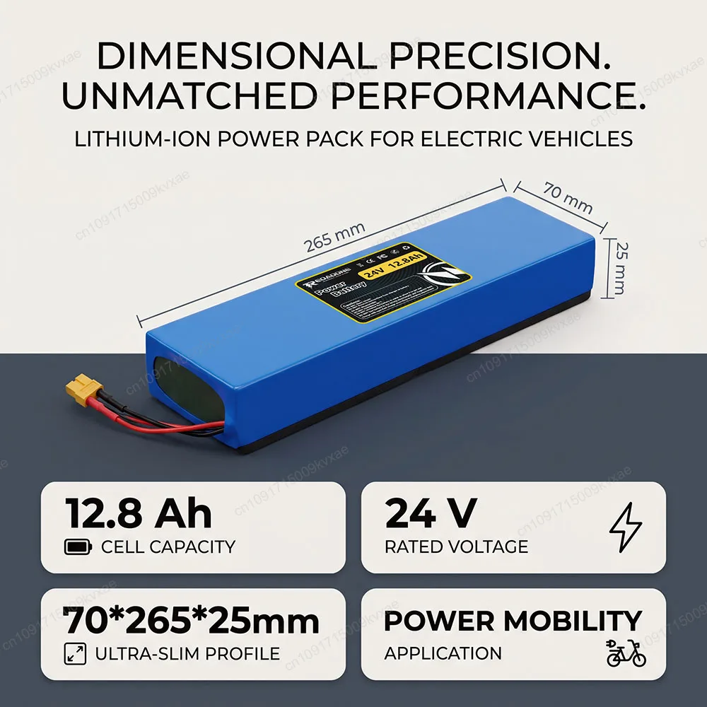 24V 12.8Ah 7S2P 18650 Li-ion Battery Pack 29.4V 12800mAh with BMS Shockproof for Electric Scooter E-Bike Bicycle Power Tools