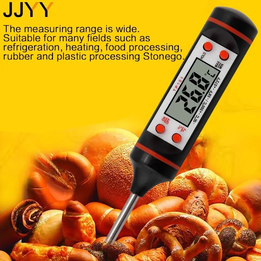 JJYY Food Meat Digital Thermometer Kitchen Oil Temperature BBQ Cooking Liquid Digital Temperature Measuring Probe Kitchen Tools