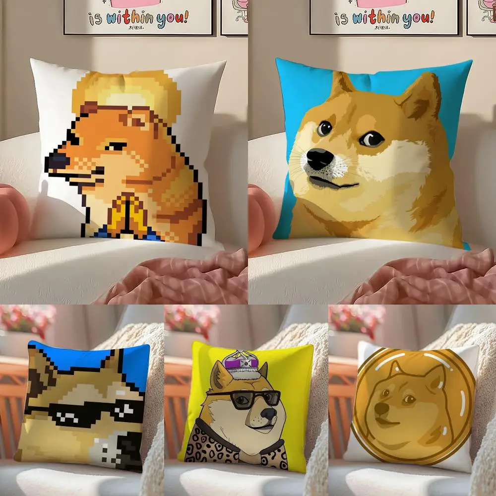 Dog-themed memes are trending online Cushion Cover Silky elegant Comfort Sofa Bed Invisible zipper Beach pillowcase