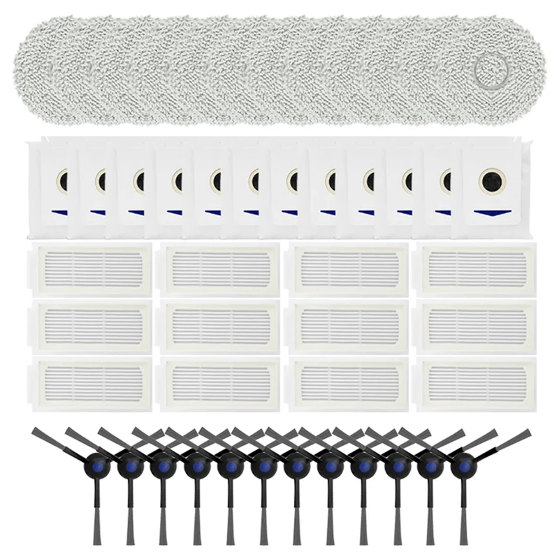 

A01V-Compatible For Ecovacs Deebot T30 Pro/T30 Pro Omni/T30 Max Side Brush Heap Filter Mop Cloth Dust Bag Accessories