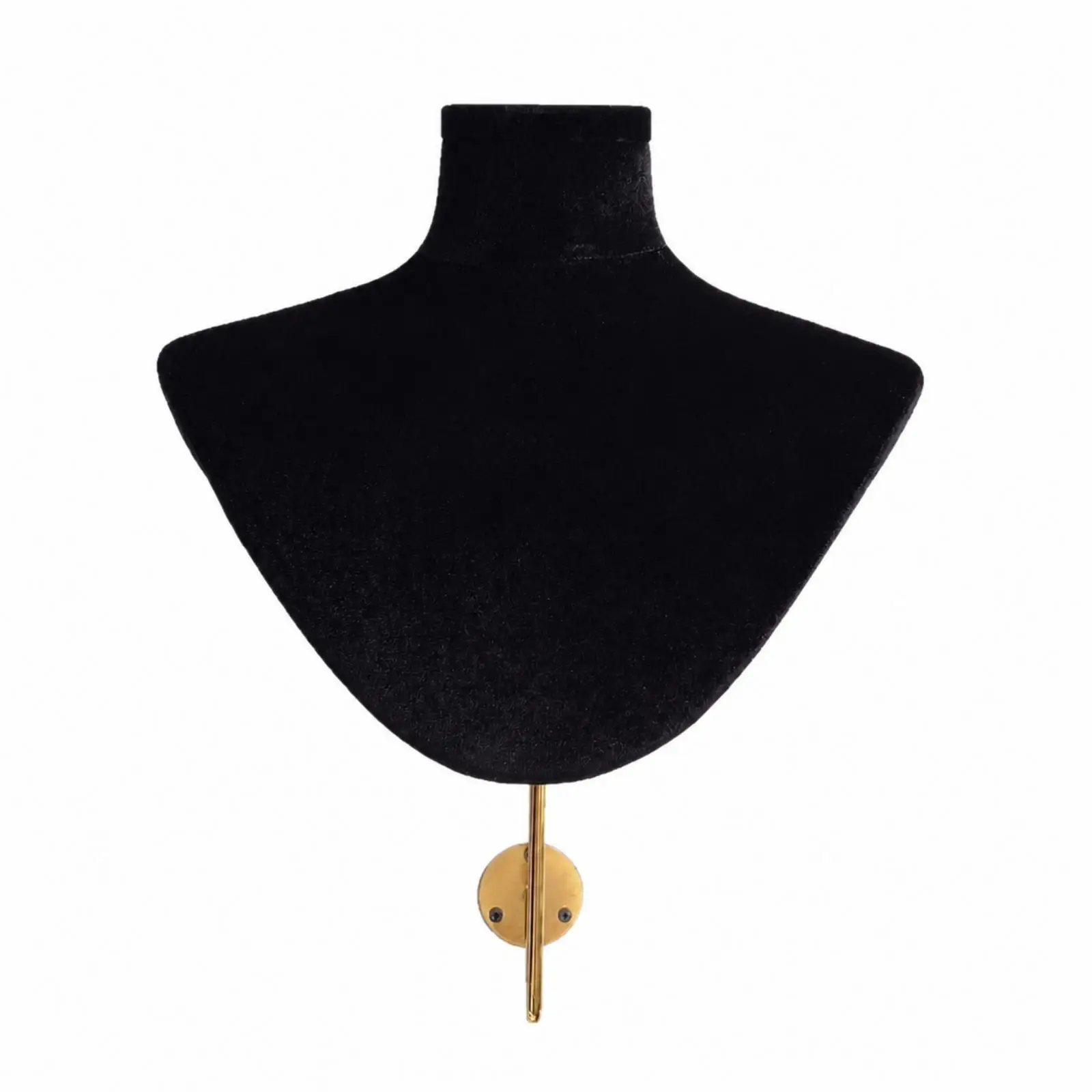 Wall Mounted Velvet Bust Jewelry Display Stand with 6cm Iron Plate Hook for Necklace Scarf Boutique Showcase