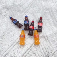 10Pcs Plastic Pop Cola Soda Drinks Beverages Charms Juice Lemonade Bottle Resin Pendants for Jewelry Making Mini Crafts