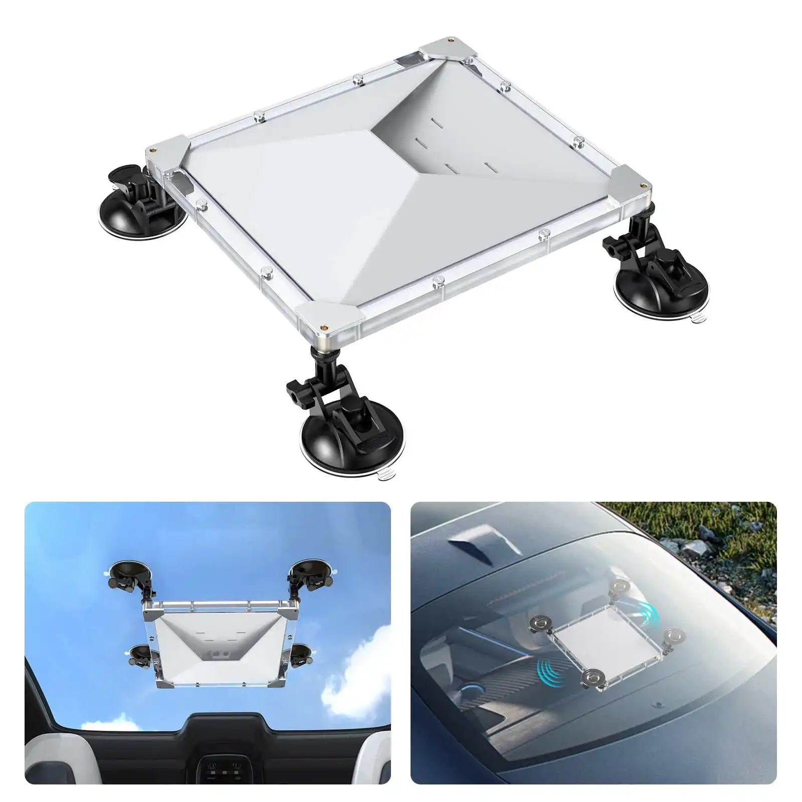 EDUP‑SK0126 Starlink Mini Sunroof Mount with Protective Shell Shockproof Suction Cup Bracket Stable for Sunroof & Rear Glass