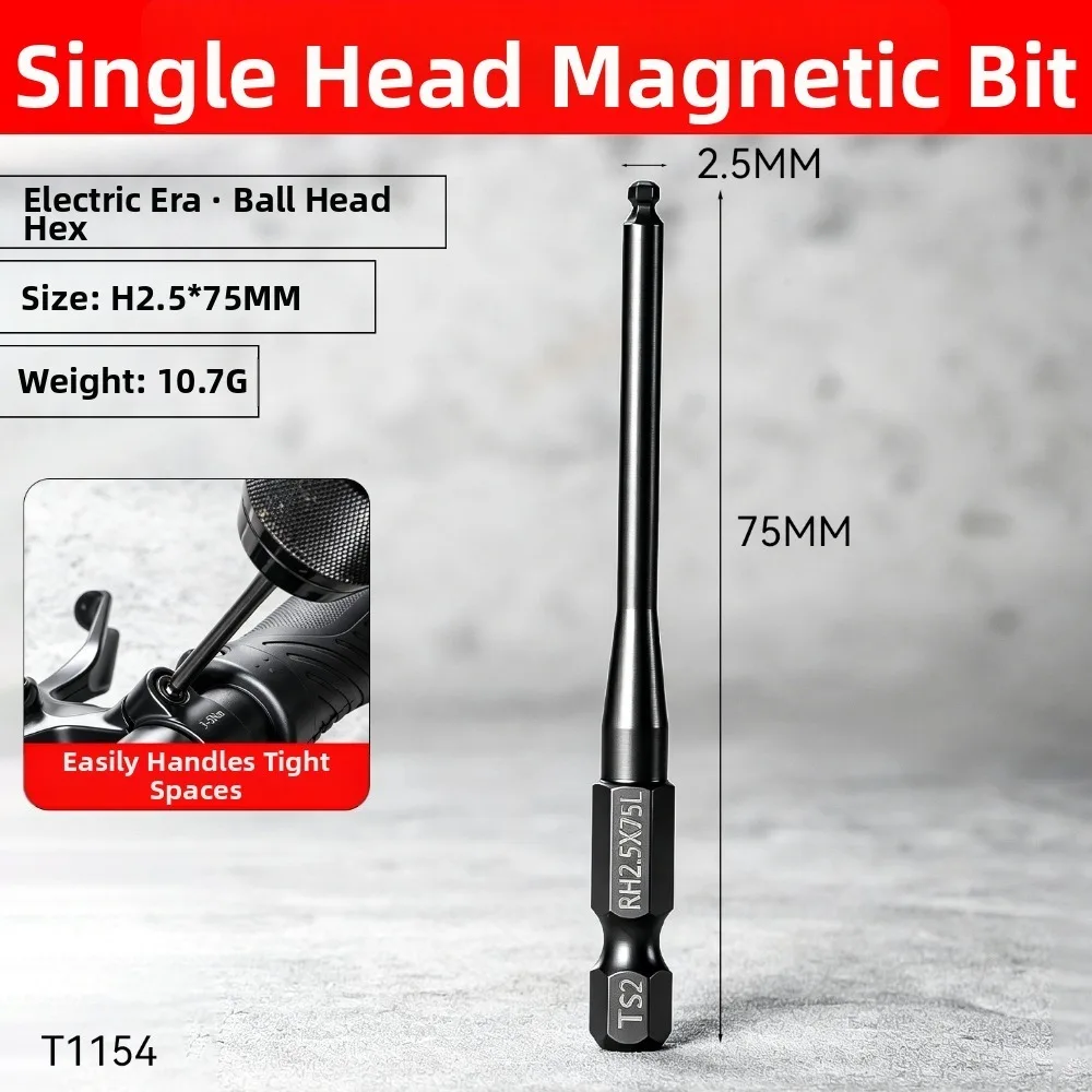 New Steel Ball End Hex Bit Ball End Single End Magnetic Driver Bit Wear Resistant Reduced Shank Power Tool Accessories