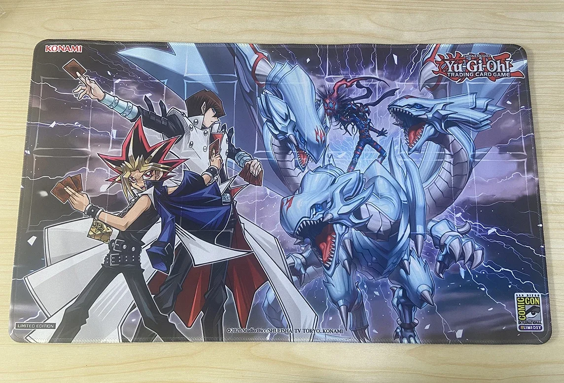 

YuGiOh Dragon Master Magia Playmat Kaiba Seto TCG CCG Mat Board Game Duel Pad Trading Card Game Mat Rubber Mousepad Free Bag