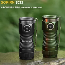 Sofirn-Lanterna Tática com Chaveiro, Tocha de Emergência, Preto, Verde, SC13, SST40, LED, 1300lm, 18350, 6000K