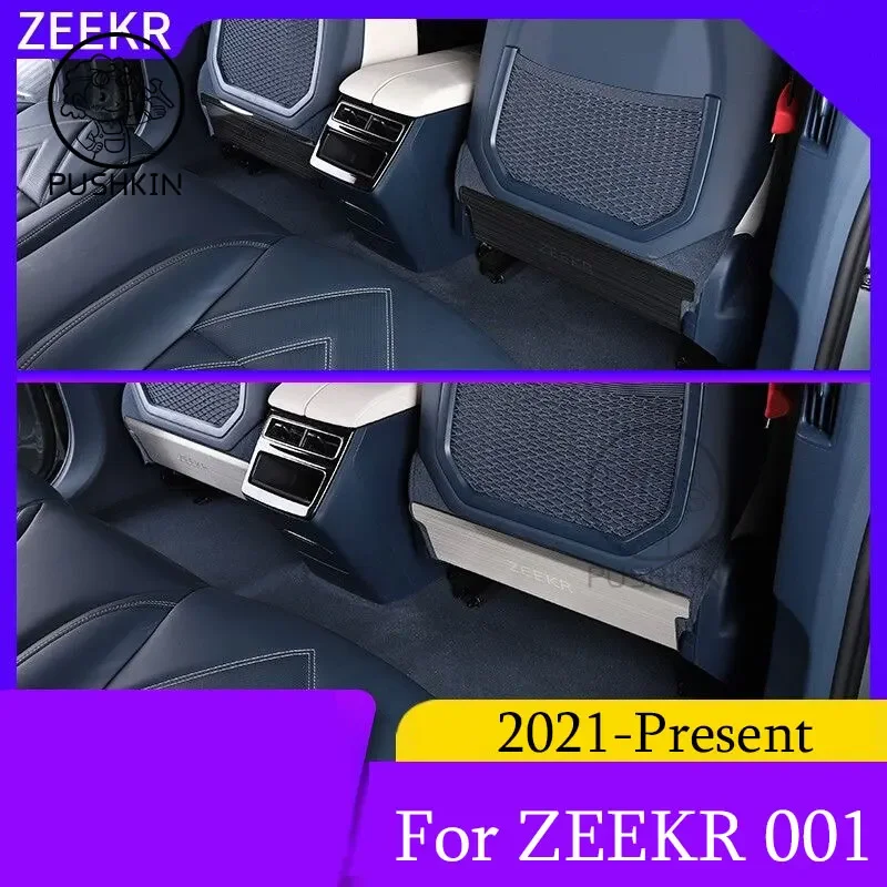 

Stainless Car Front Seat Rear Anti Kick Dust Board Pad Frame Cover For Geely Zeekr 001 20212022 2023 2024 Interior Accessories