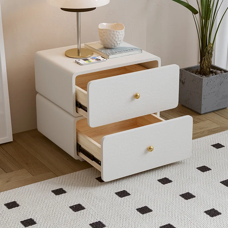 Cream wind bedside table Bedroom bedside light luxury storage side cabinet two bucket three bucket cabinet