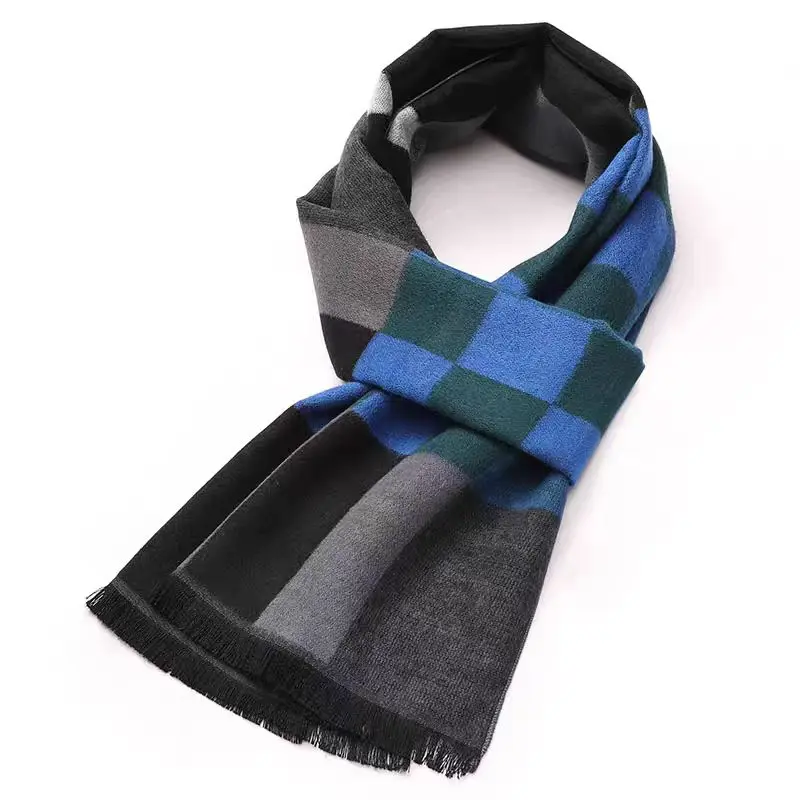 Scarf for Men Reversible Elegant Classic Cashmere Feel Scarves for Fall Winter