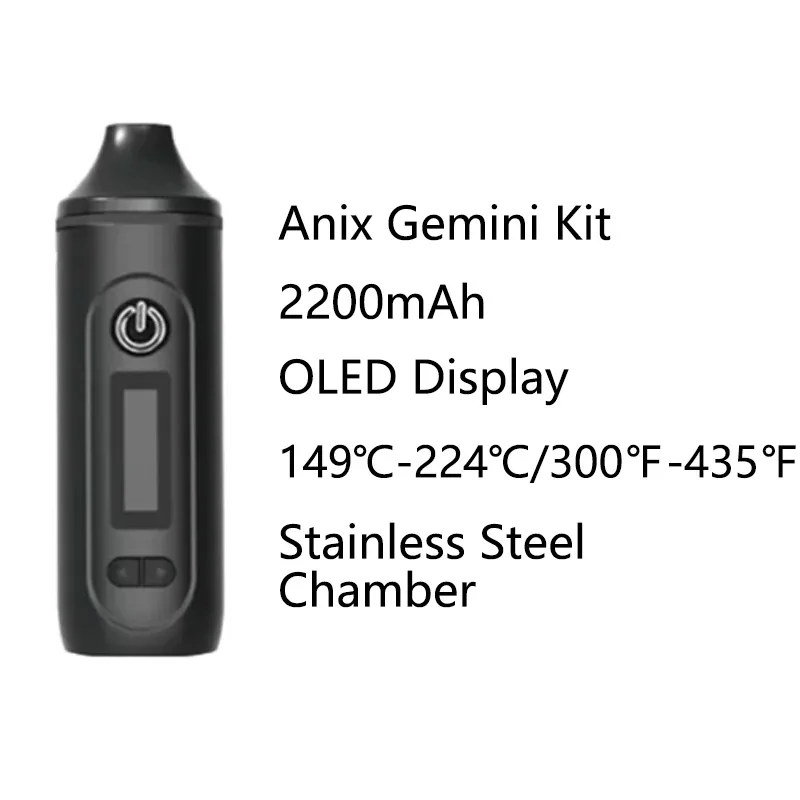 Dry Herb Vaporizer Anix Pathfinder V2 TAURUS Gemini VIRGO Conqueror Kit 2200mAh Vape Pen OLED Screen Electronic Cigarette E Cig