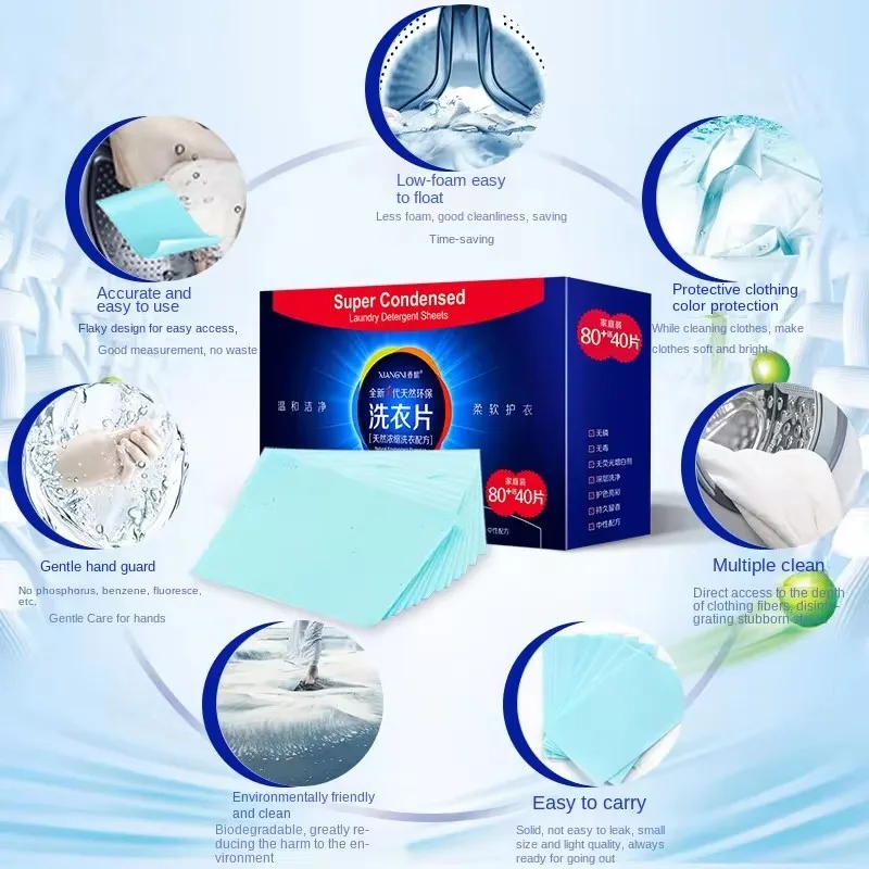 40-120Pcs Efficient Detergent New Fragrance Formula Strong Deep Cleaning Detergent Easy Dissolve Laundry Soap Tablets