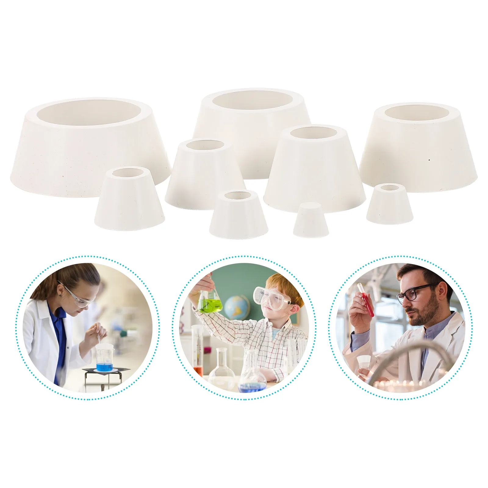 1Set Premium Rubber Tapered Collars for Buchner Funnel Flask Filtration Assemblies 9 Sizes Smooth Elastic Non-Flaking Filter