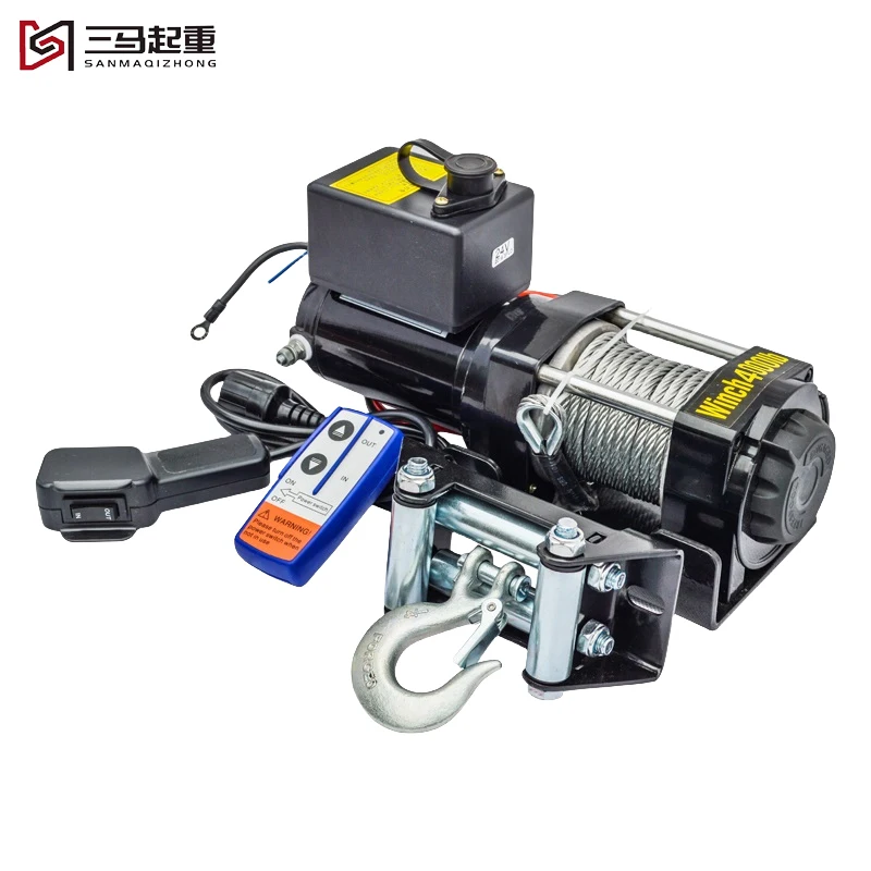 Professional Sell Motor Recovery Wireless Remote Control Industry Electric Power Winch 24 Volt Roller