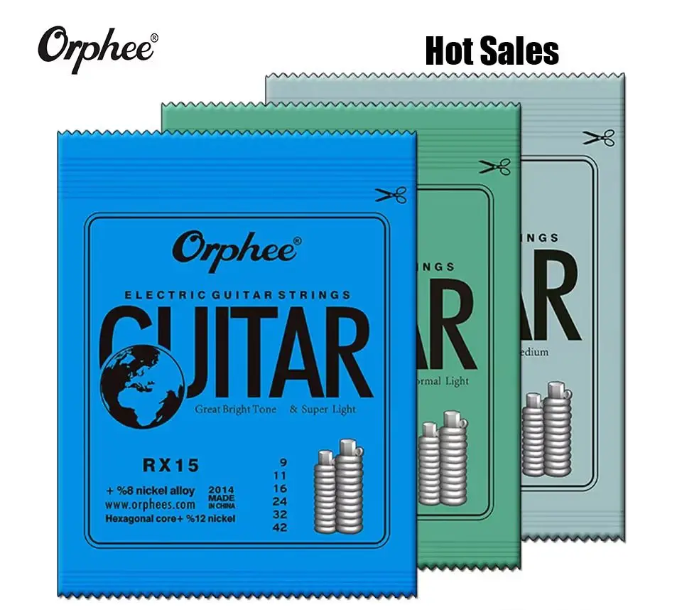 Orphee Electric Guitar String RX15 RX17 RX19 Super Light Nickel Plated Steel Electric Guitar Strings