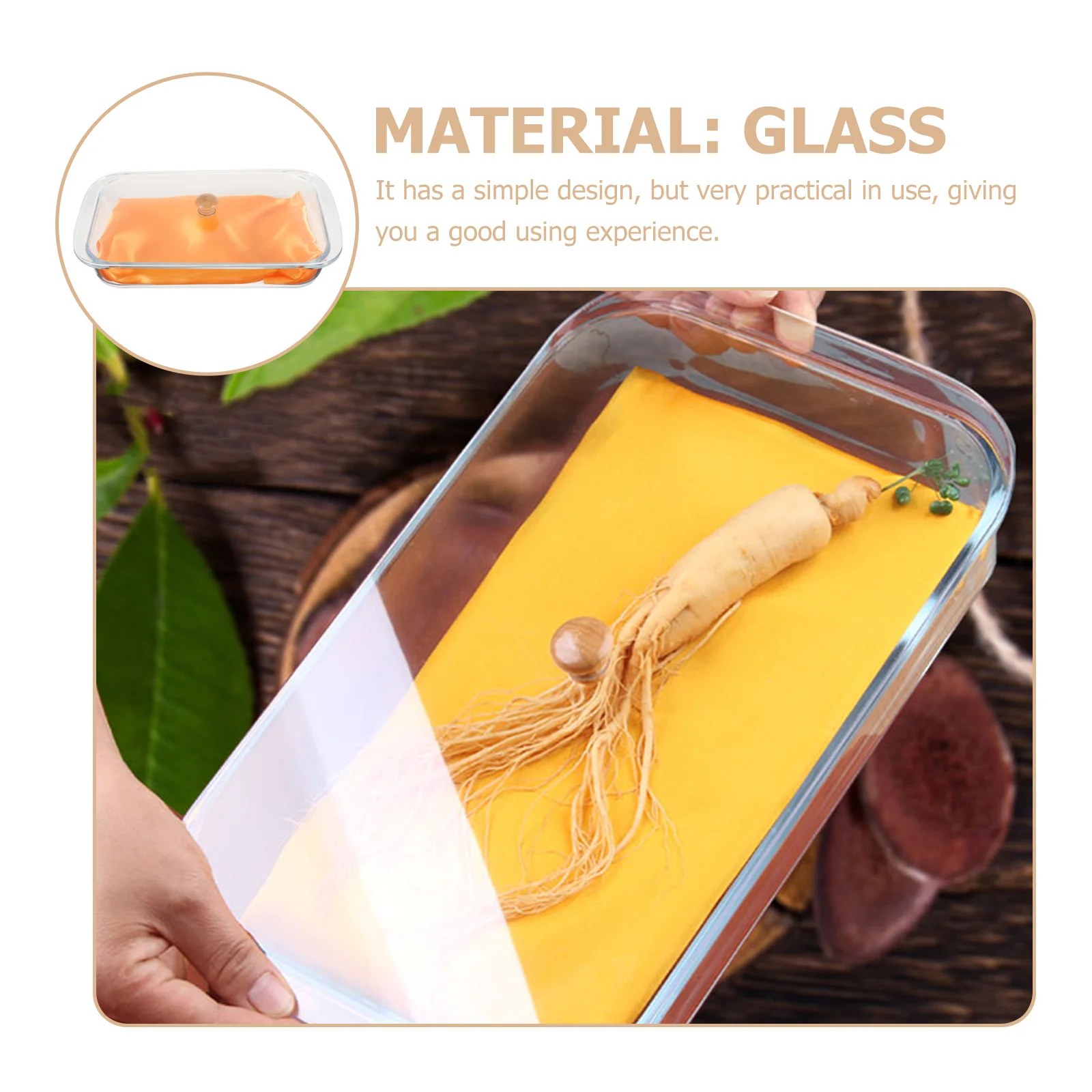 

1Set Glass Dessert Tray Lidded Chinese Herbal Display Snack Holder Reusable Portable Serving Plate for Home Restaurant Cafe