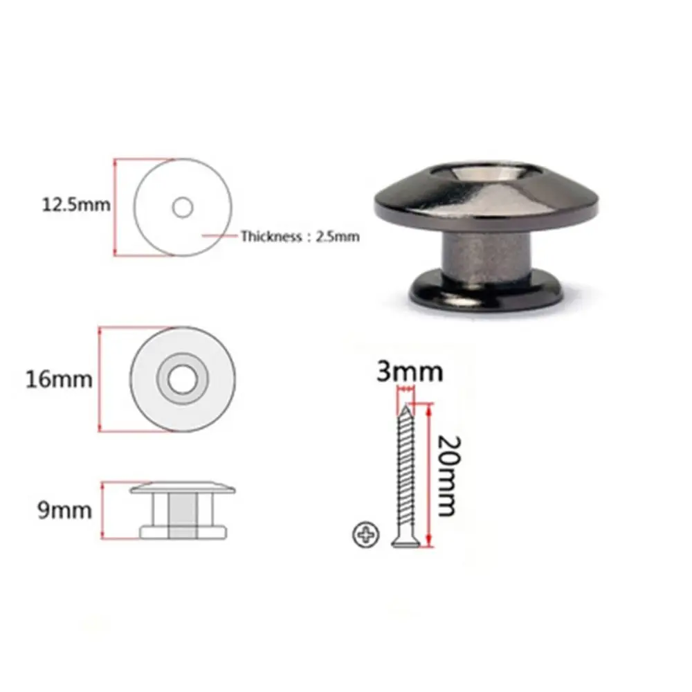 4 sztuk/zestaw metalowa klamra do paska gitarowego grzybkowa uszczelka akcesoria do instrumentów pasek gitarowy przycisk blokady ze śrubą