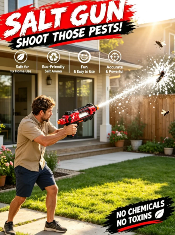 2026 Salt Gun Upgraded accurate Aiming Fly and Mosquito Killer Adult Simulation Toy Fly Killer Flie New Shooting Game Plastic 2