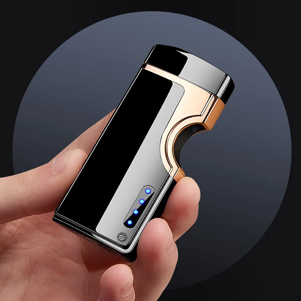 Creative Rechargeable USB Lighter Unusual Flameless Plasma Igniter cool gadgets Infrared Induction Dual Arc Electric Lighters