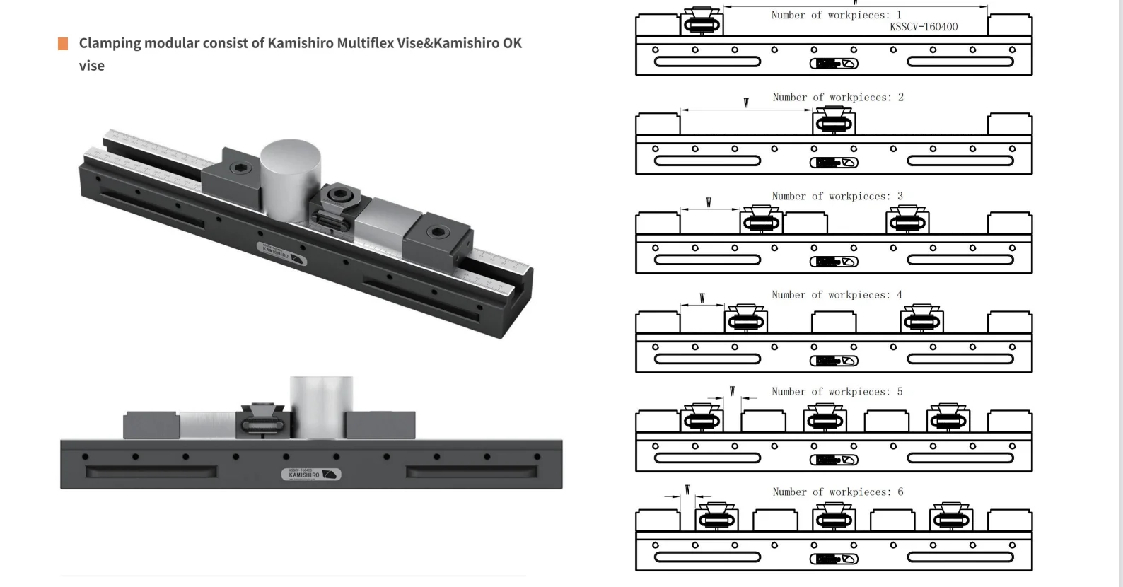 Kamishiro Multi Vise CNC Metal Clamping Fixtures T-Track ok Vise M12 Universal CNC Vise 25KN Force High Precision Clamps