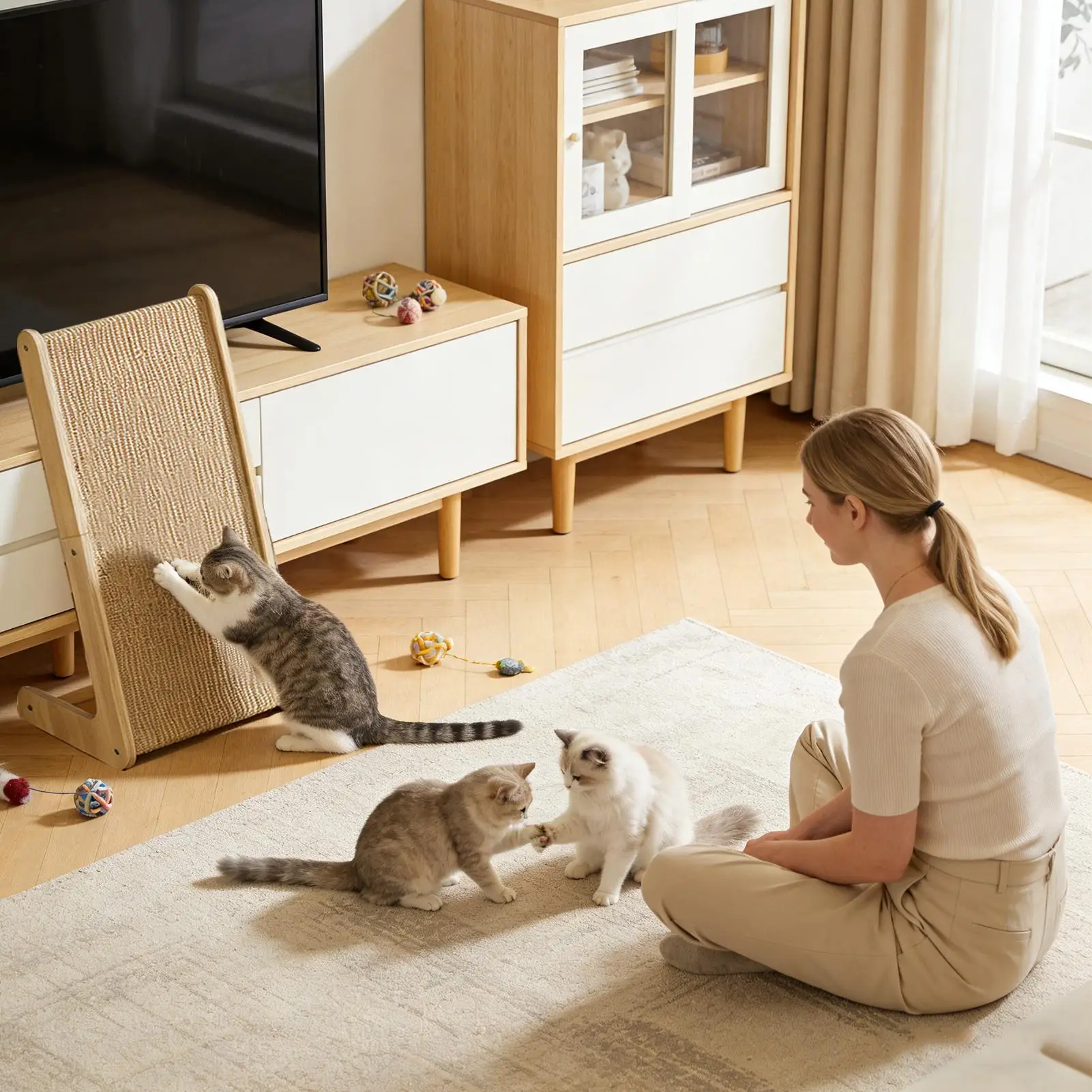 

Доска-когтеточка для кошек из сизаля, нескользящая, эргономичная, для использования в помещении и на улице, для спальни и гостиной