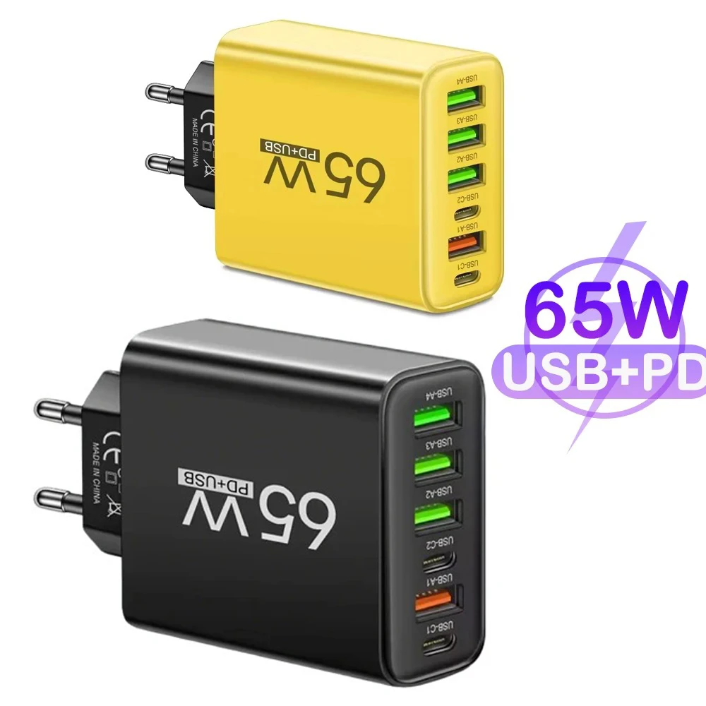 65W 6 Port Usb C Fa… - image