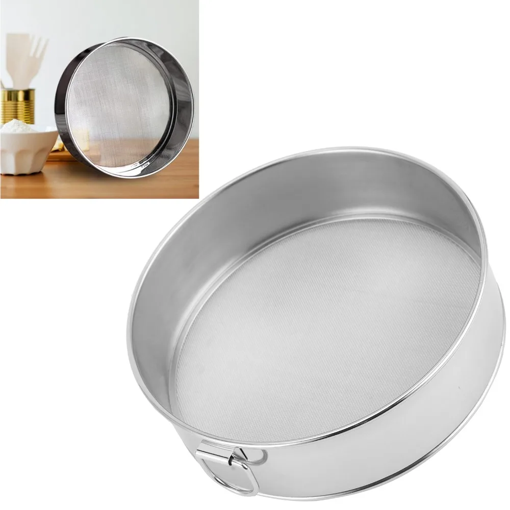 New 304 Stainless Steel Flour Sifter 15cm 60 Mesh Fine Mesh Strainer 40 Mesh Round Baking Sieve Pastry Decorating