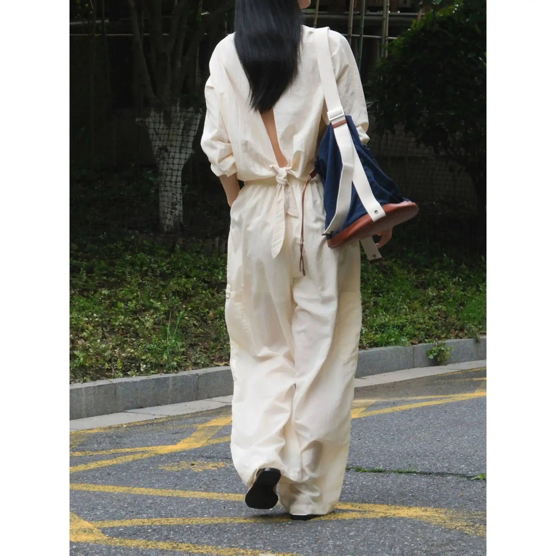 UMI MAO coréen pantalon décontracté Protection solaire jambe large vêtements de travail pantalon été nouveau léger lisse fonctionnel pantalon pour les femmes