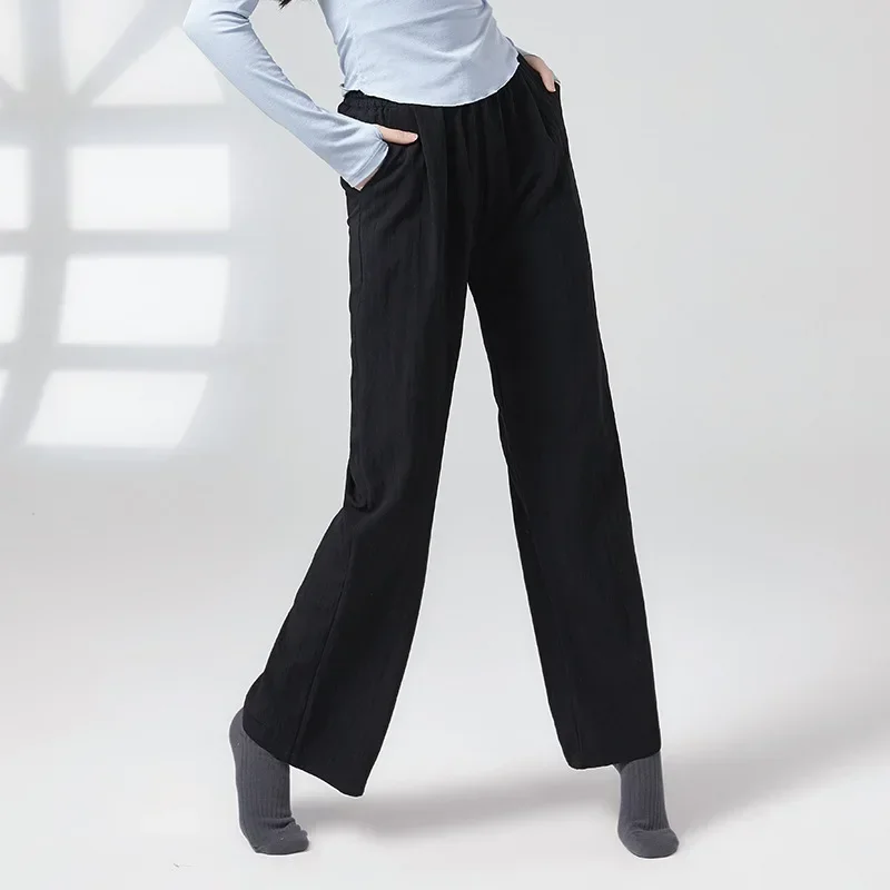 

Брюки Cloud, прямые танцевальные брюки для современного танца, китайские классические танцы, элегантные широкие брюки, женская весенняя одежда для тела