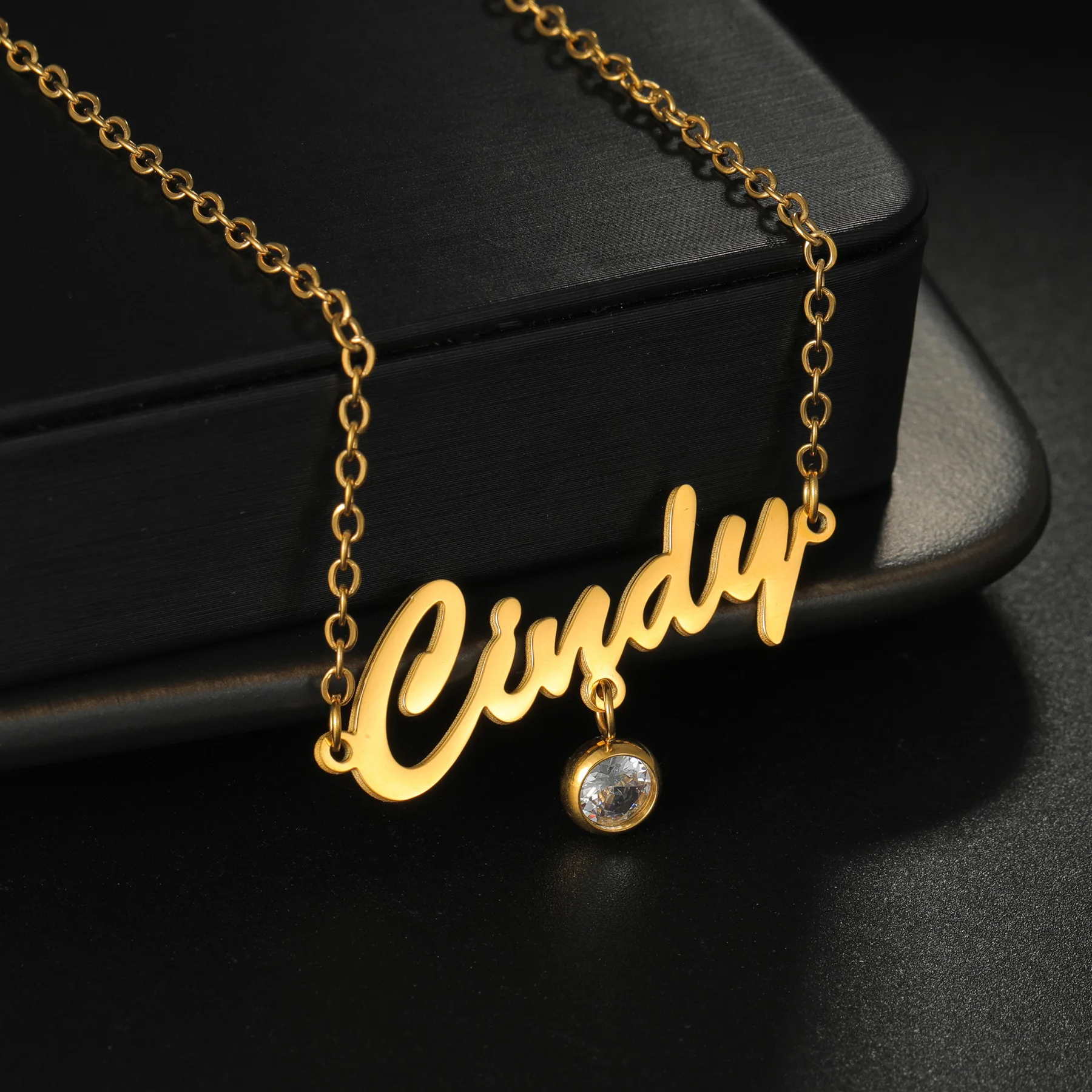 Atoztide Sexy Women Custom Name Waist Chain with Birthstone Women Stainless Steel Personalized Beach Belly Chain Jewerly Gift