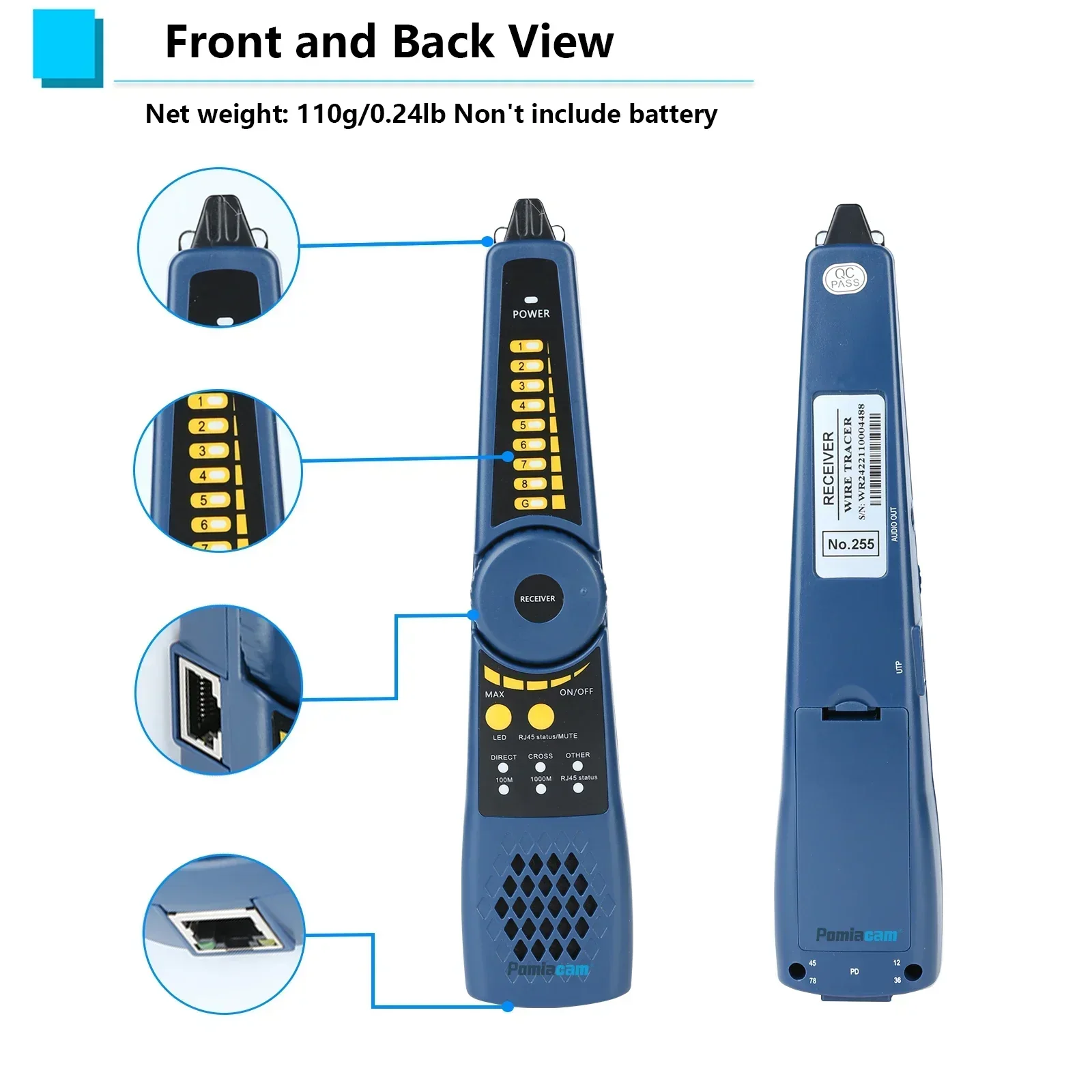 Digital cable tracer for CCTV tester IPC9800/5200/5100/1800