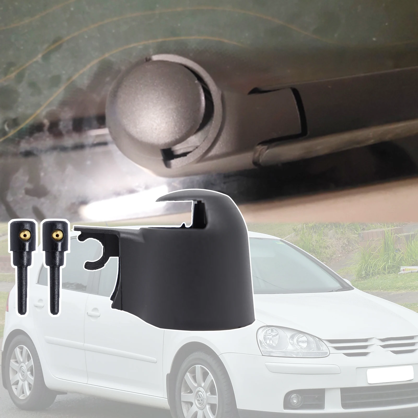 Car Rear Windscreen Wiper Blade Arm Rocker Bolt Cap Washer Jet Nozzle Accessories For VW Golf 5 2003 - 2009 GTI Jetta SportWagen