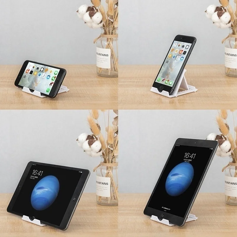 Creative Portable Universal Adjustable Folding Plastic Stand for Apple/Xiaomi/Samsung/Huawei Mobile Phone & Tablets Family Gift