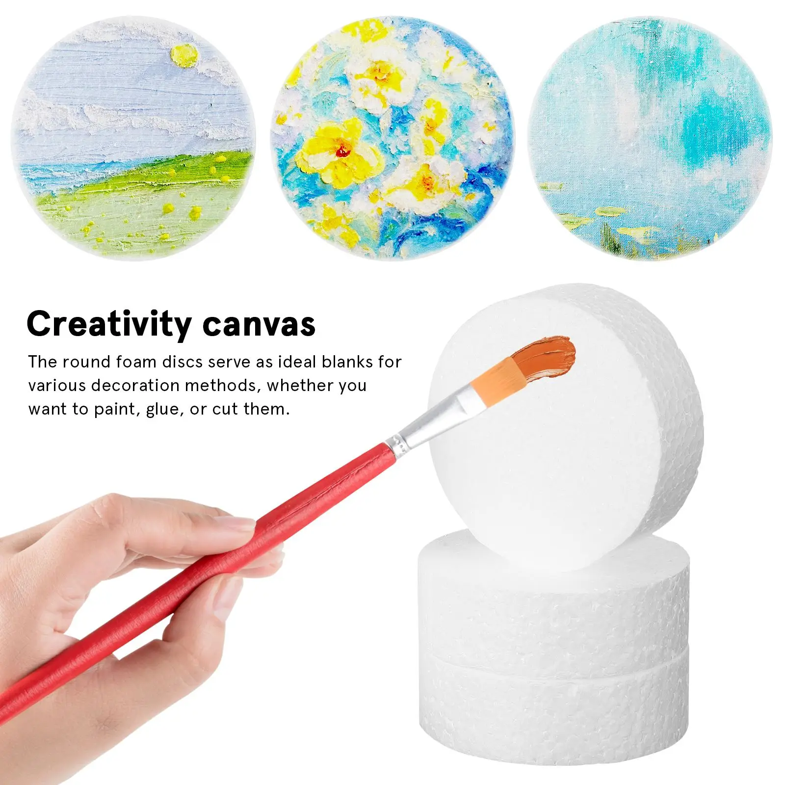 

18pcs Foam Circles Handcraft Foam Plates diy Cake Decorating Foam Blocks Foam Blanks Discs Cake Model Craft kids toy party decor