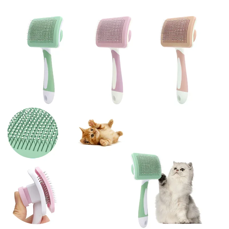 Pet Hair Shedding Comb Dog Cat Brush Grooming Long Hair Indoor Cats Brush Hair Remover Cleaning Beauty Slicker Pet Supplies