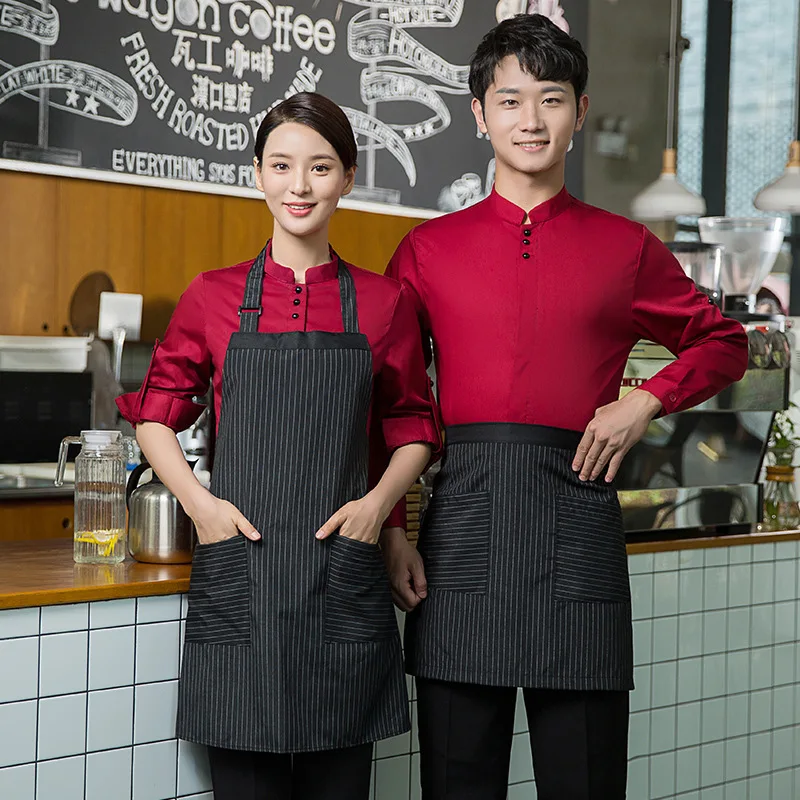 Ropa de trabajo de camarero para comedor, ropa de restaurante de Hotel, olla caliente, restaurante, manga larga, Otoño e Invierno