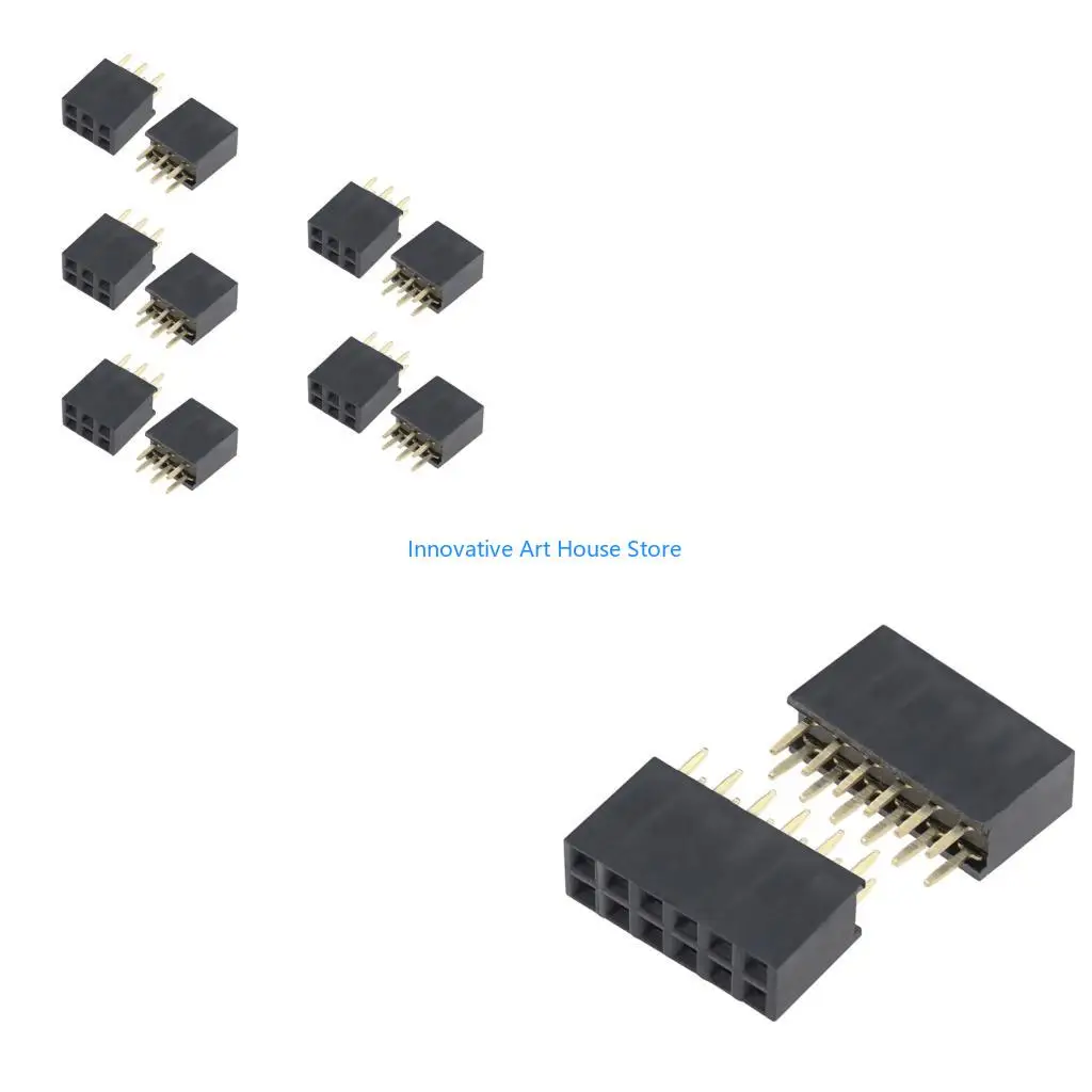 E1PC Circuit Board Female Header, 2.54 mm Two-Row Part with Solder Posts