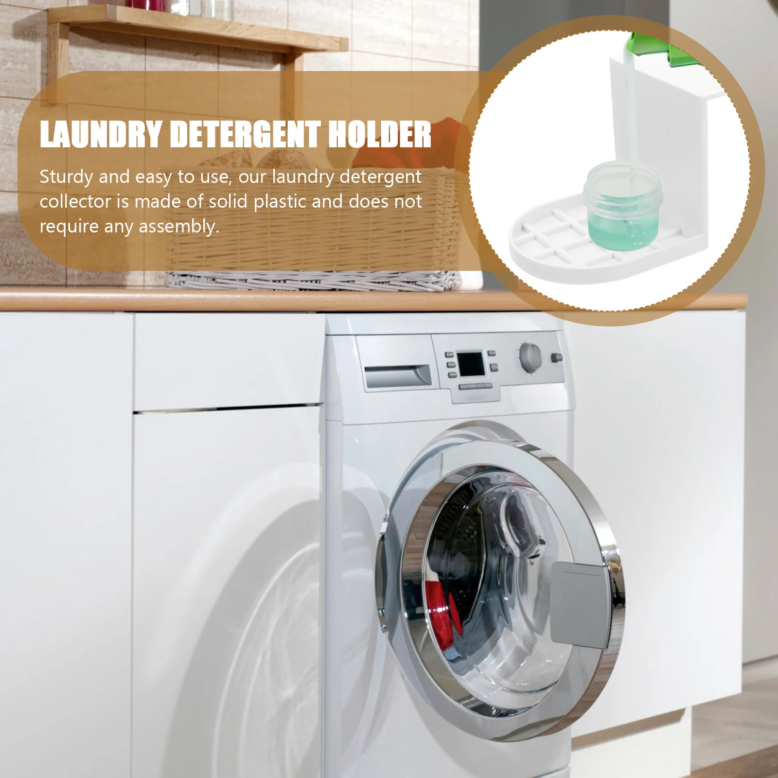 

2pcs Laundry Cup Holder Plastic Drip Catcher For Home Soap Dispenser Tray Softener Liquid Organizer Drip Collection Station