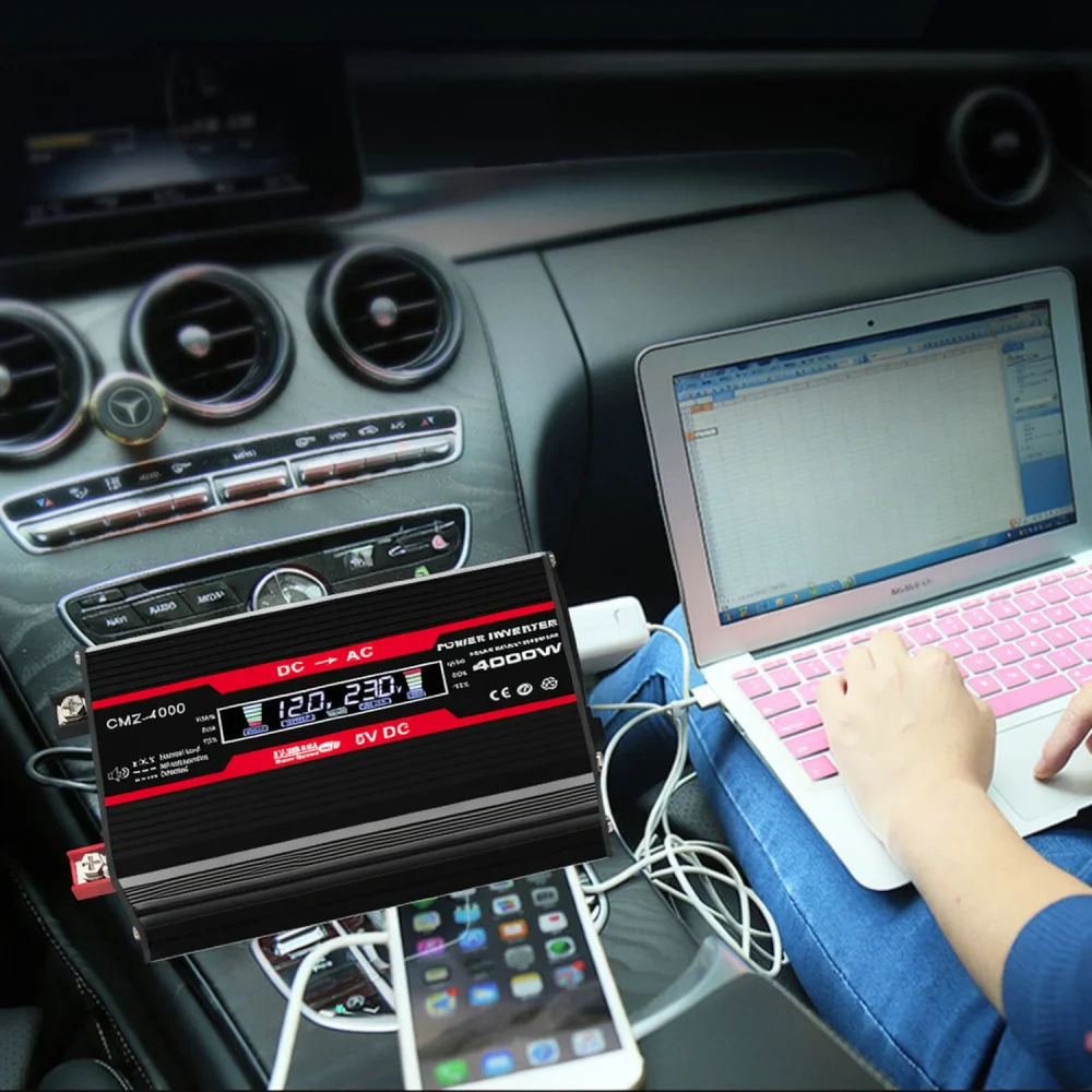 Portable Car Power Inverter 300W 12V To 110V 220V Converter For SoLike TECH Auto Travel Camping Laptop Mobile Phone Power Supply