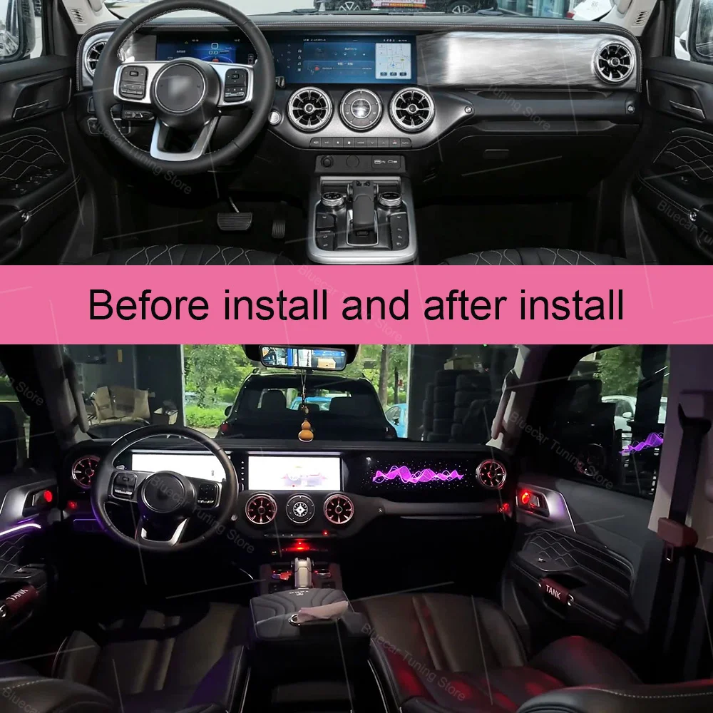 Dynamic Ambient Light For GWM Tank 300 2021-2024 Ambient Light  LED Interior Atmosphere Light Original Screen Control