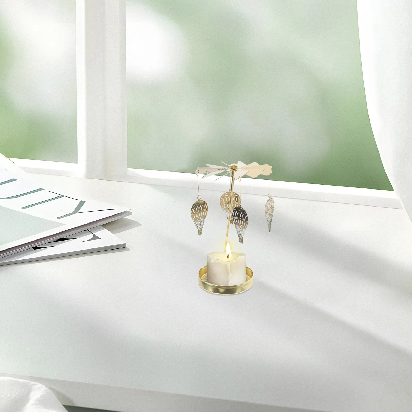 

Rotating Holder Stainless Steel Tabletop Candlestick For Home Wedding Party Decor Romantic Metal Display