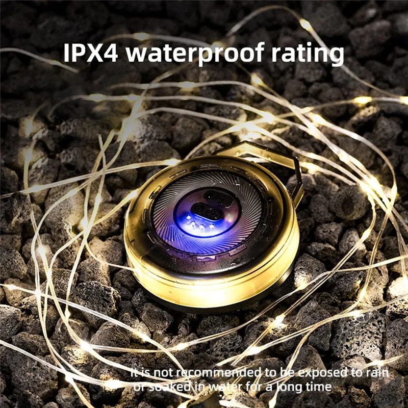 

A69P-Outdoor Tape Measure Ambient Light String Canopy Light Strip Led IPX4 Level Water-Proof Tent Light Hand Crank Storage.