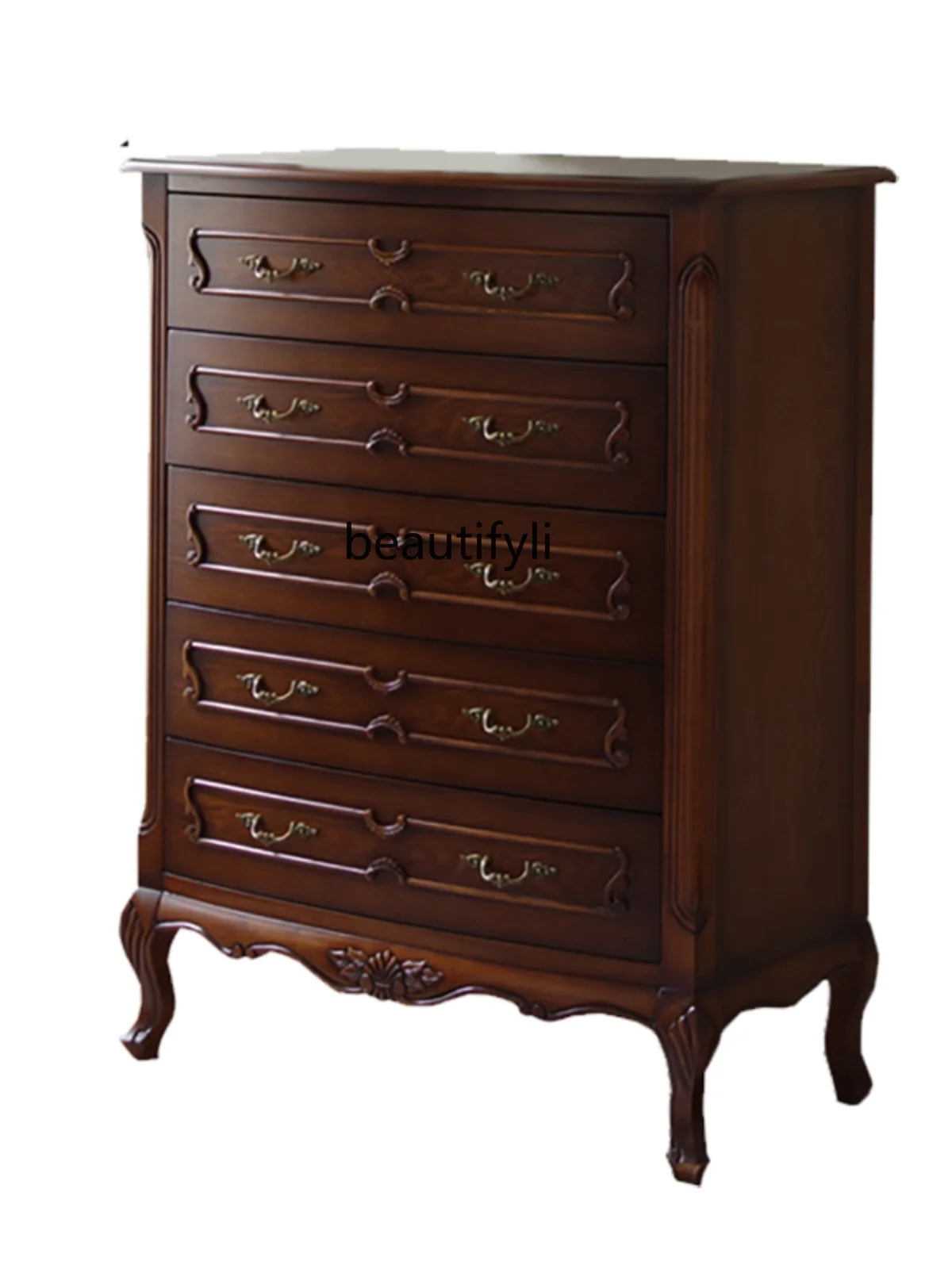 

American Country Chest of Drawers European Furniture Solid Wood Drawer Bedroom Storage Cabinet