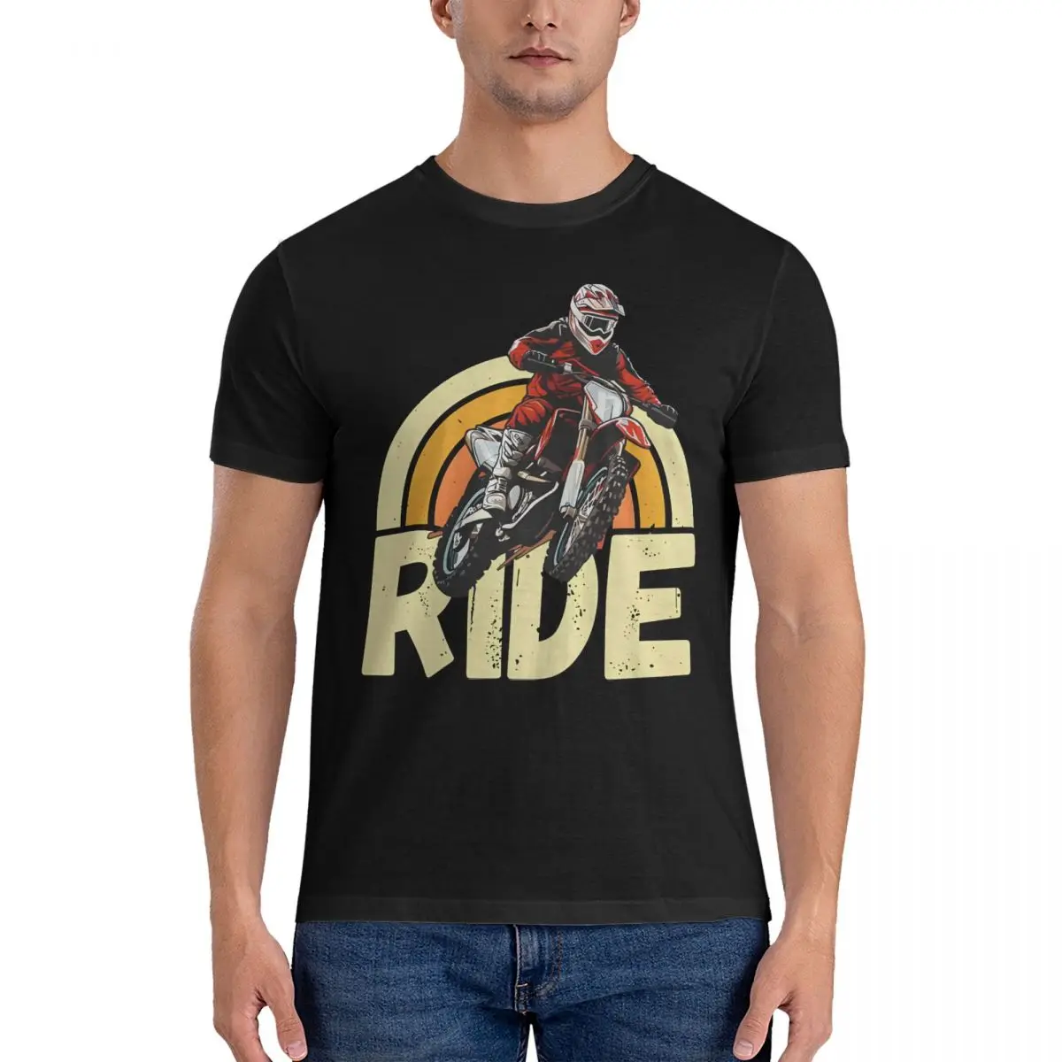 Just Ride Dirt Racing T Shirts for Men 100% Cotton Novelty T-Shirts Crew Neck Bike Racing Tees Short Sleeve Tops 4XL 5XL