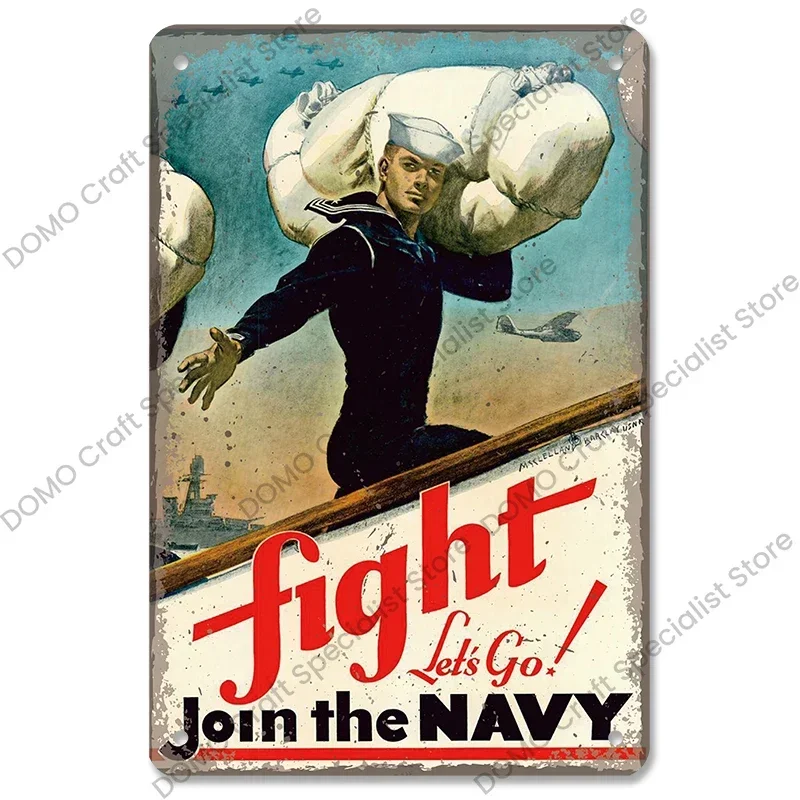 Sailor Poster Vintage Metal Plate Sailing Ship Rudder Hold Fast Retro Metal Tin Signs Sailing Club Living Room Home Wall Decor
